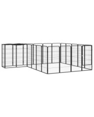 Parc pour chien 22panneaux Noir 50x100cm Acier enduit de poudre | Mobilier & Déco