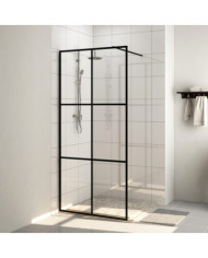Paroi de douche avec verre ESG transparent 100x195 cm Noir | Mobilier & Déco