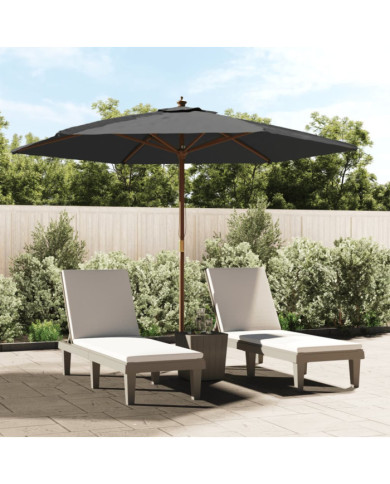 Parasol de jardin avec mât en bois anthracite 299x240 cm | Mobilier & Déco