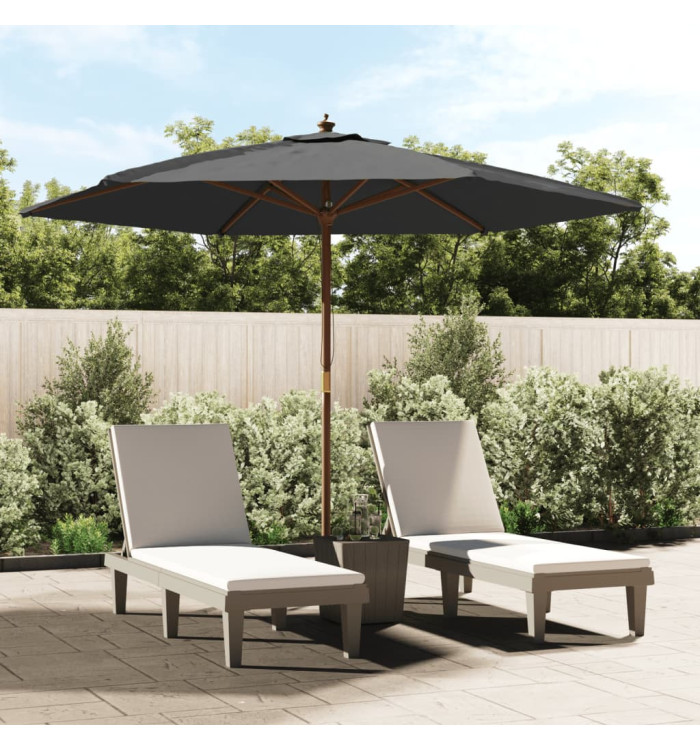 Parasol de jardin avec mât en bois anthracite 299x240 cm | Mobilier & Déco