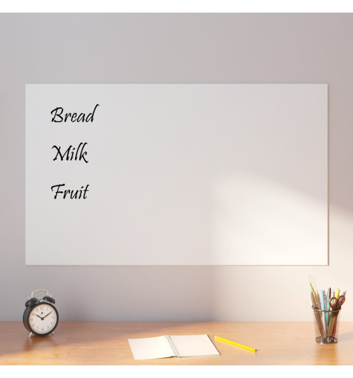 Tableau noir magnétique mural Blanc 100x60 cm Verre trempé | Mobilier & Déco