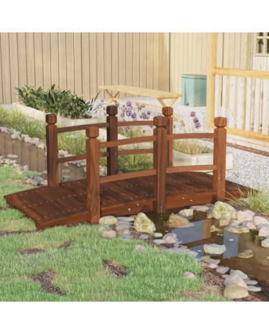 Pont de jardin avec garde-corps 150x67x56cm bois massif épicéa | Mobilier & Déco