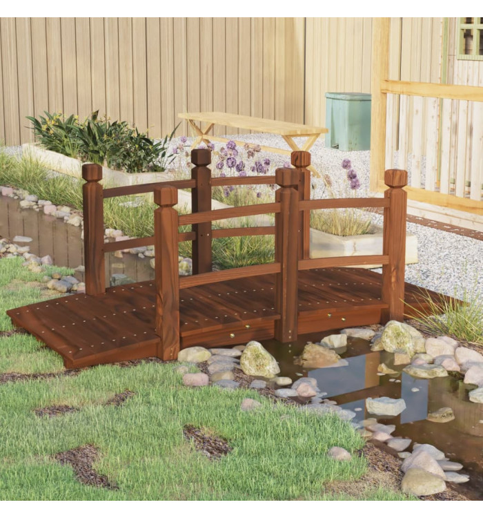 Pont de jardin avec garde-corps 150x67x56cm bois massif épicéa | Mobilier & Déco
