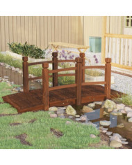 Pont de jardin avec garde-corps 150x67x56cm bois massif épicéa | Mobilier & Déco