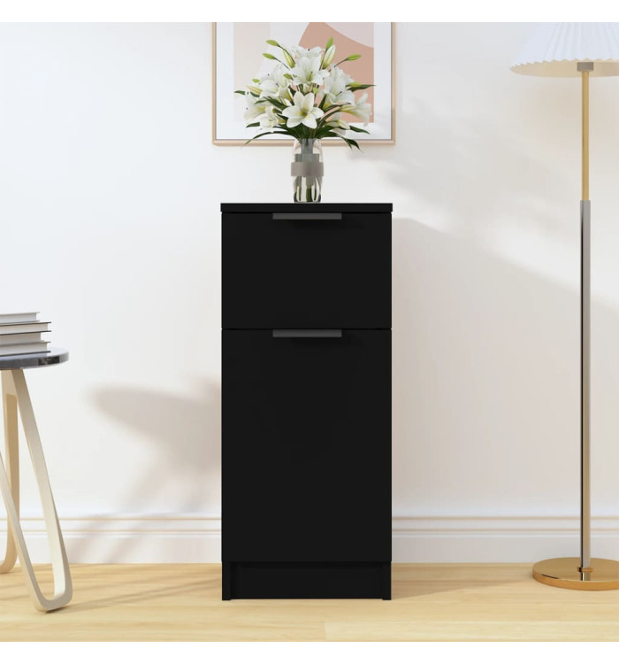 Buffet noir 30x30x70 cm bois d'ingénierie | Mobilier & Déco