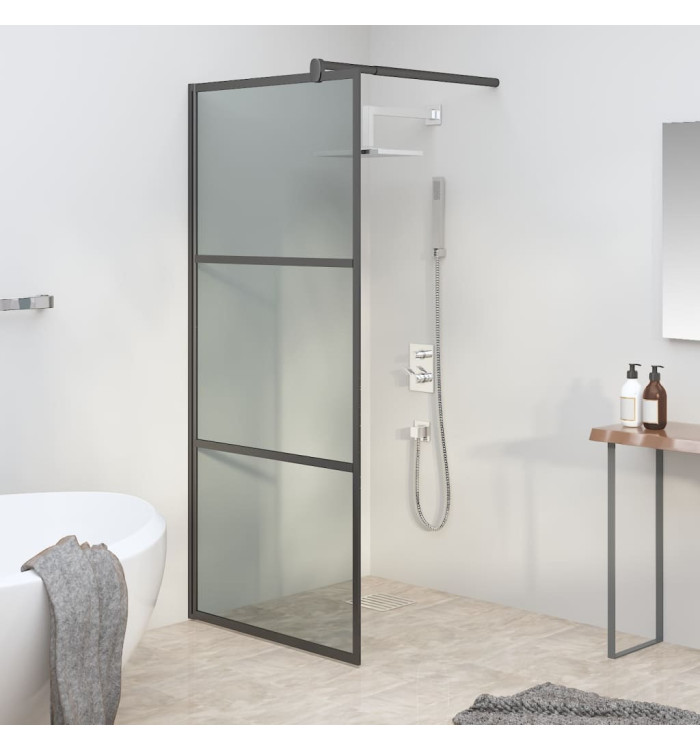 Paroi de douche 90x195 cm Verre ESG foncé Noir | Mobilier & Déco