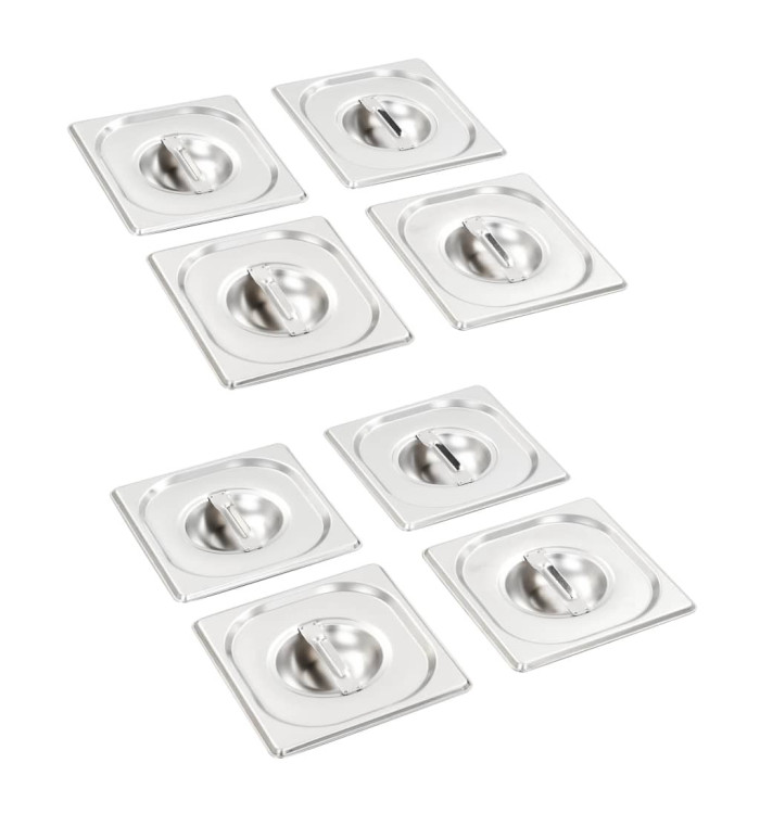 Couvercles de plateau 8 pcs GN 1/6 Acier inoxydable | Mobilier & Déco