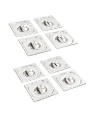 Couvercles de plateau 8 pcs GN 1/6 Acier inoxydable | Mobilier & Déco