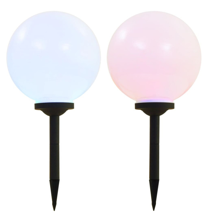 Lampe LED sphérique solaire d'extérieur 2 pcs 30 cm RVB | Mobilier & Déco