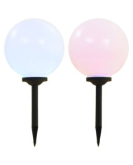 Lampe LED sphérique solaire d'extérieur 2 pcs 30 cm RVB | Mobilier & Déco