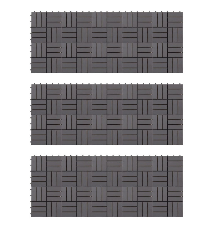 Carreaux de terrasse 30pcs Délavage gris 30x30 cm Acacia solide | Mobilier & Déco
