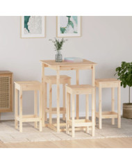 Ensemble de bar 5 pcs Bois de pin massif | Mobilier & Déco