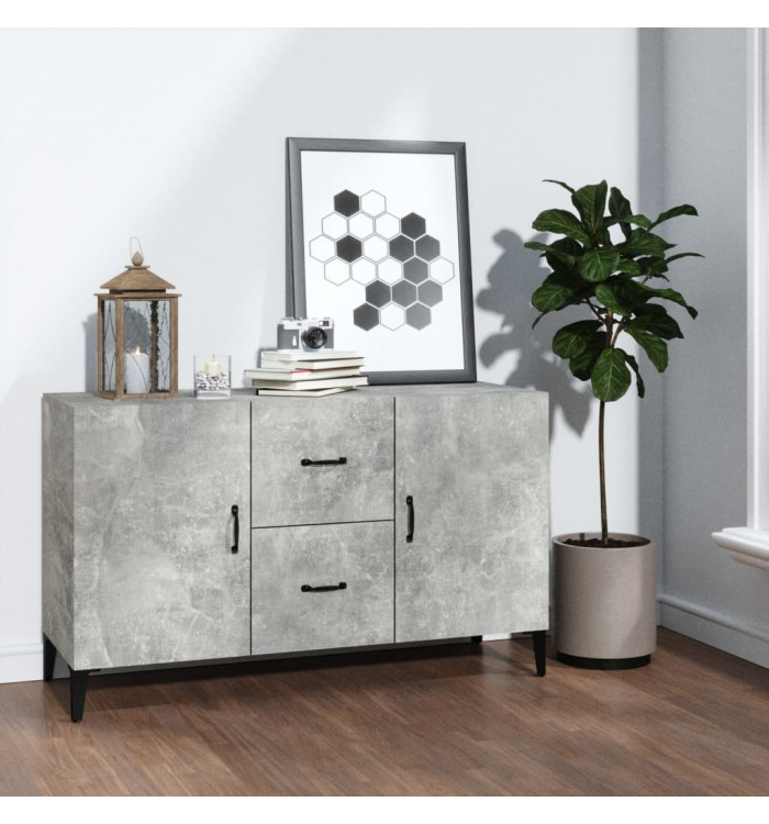 Buffet gris béton 100x36x60 cm bois d'ingénierie | Mobilier & Déco