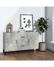 Buffet gris béton 100x36x60 cm bois d'ingénierie | Mobilier & Déco