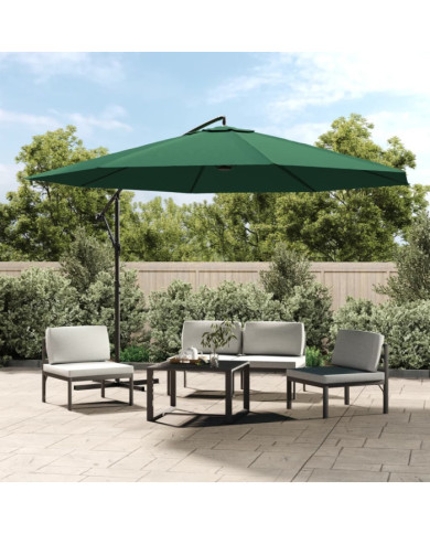 Parasol de jardin en porte-à-faux 3,5 m vert | Mobilier & Déco