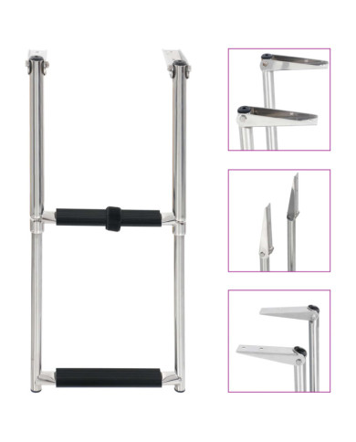 Échelle d'embarquement pliable 2 marches Acier inoxydable | Mobilier & Déco