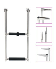 Échelle d'embarquement pliable 2 marches Acier inoxydable | Mobilier & Déco