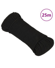 Corde de travail Noir 3 mm 25 m Polyester | Mobilier & Déco