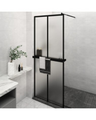 Paroi de douche avec étagère Noir 80x195 cm Verre ESGetAluminium | Mobilier & Déco