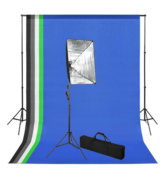 Kit de studio photo avec toile de fond et boîte à lumière | Mobilier & Déco