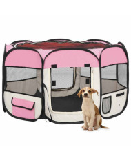 Parc pliable pour chien avec sac de transport Rose 110x110x58cm | Mobilier & Déco