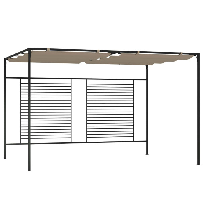 Belvédère avec auvent rétractable 3x4x2,3 m Taupe 180 g/m² | Mobilier & Déco