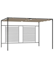 Belvédère avec auvent rétractable 3x4x2,3 m Taupe 180 g/m² | Mobilier & Déco