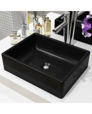 Lavabo Céramique Rectangulaire Noir 41 x 30 x 12 cm | Mobilier & Déco
