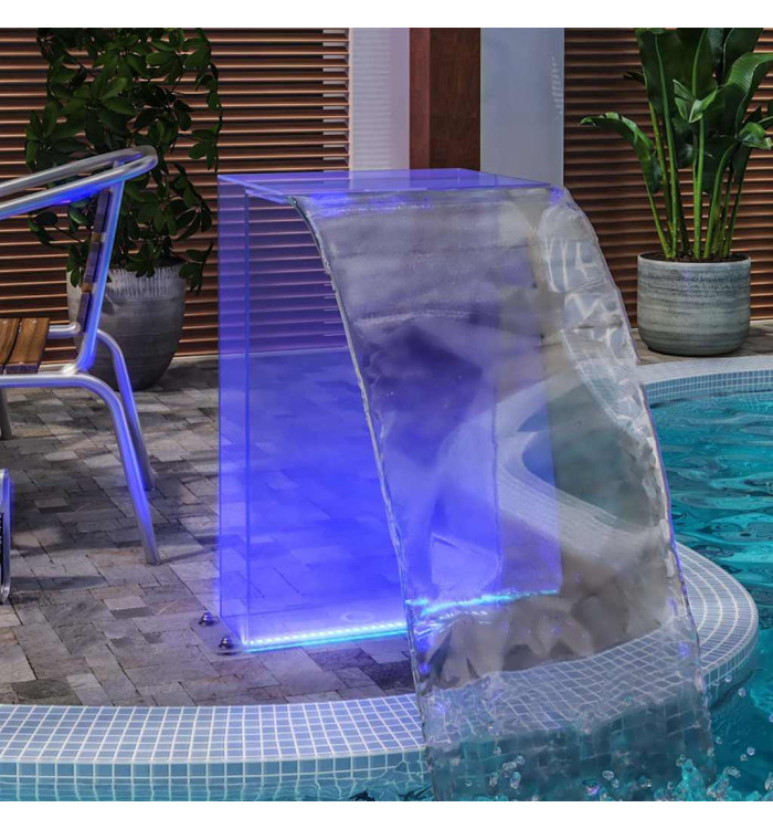Fontaine de piscine avec LED RVB Acrylique 51 cm | Mobilier & Déco
