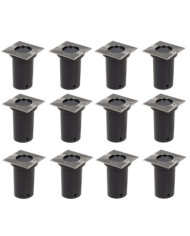 12 pcs Lampes encastrables au sol d'extérieur Carré | Mobilier & Déco