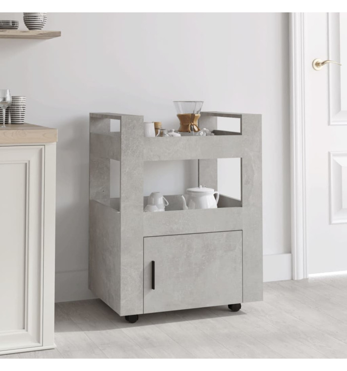 Chariot de cuisine Gris béton 60x45x80 cm Bois d'ingénierie | Mobilier & Déco
