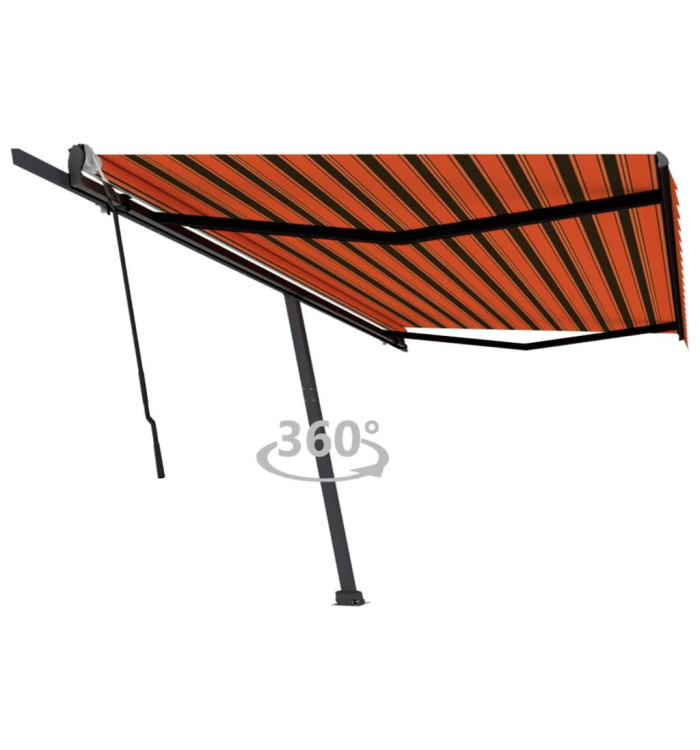 Auvent manuel rétractable sur pied 500x300 cm Orange et marron | Mobilier & Déco
