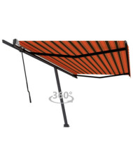 Auvent manuel rétractable sur pied 500x300 cm Orange et marron | Mobilier & Déco