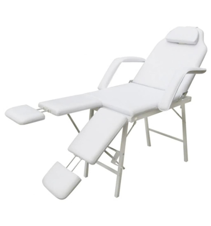 Fauteuil pour traitement facial Similicuir 185x78x76 cm Blanc | Mobilier & Déco