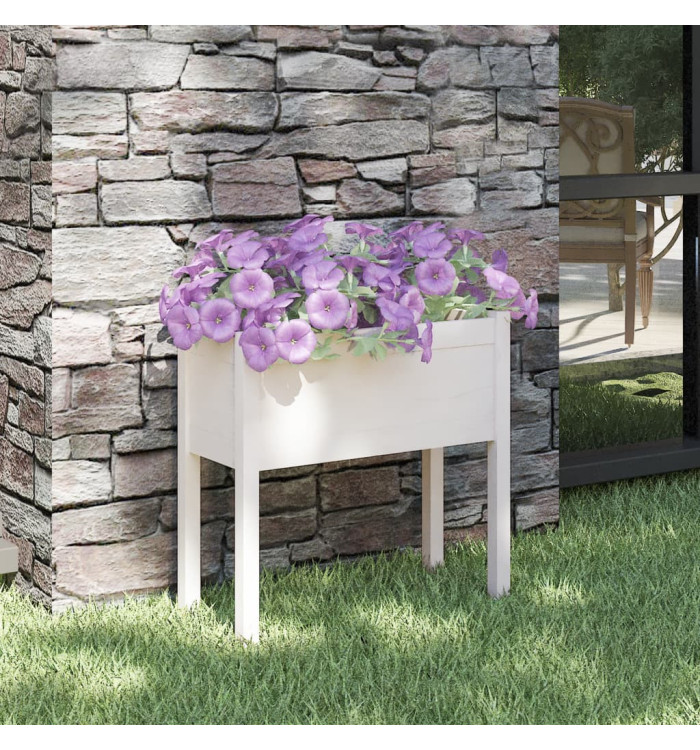 Jardinière Blanc 70x31x70 cm Bois de pin massif | Mobilier & Déco