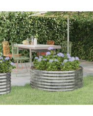 Lit surélevé de jardin Acier enduit de poudre Argenté | Mobilier & Déco