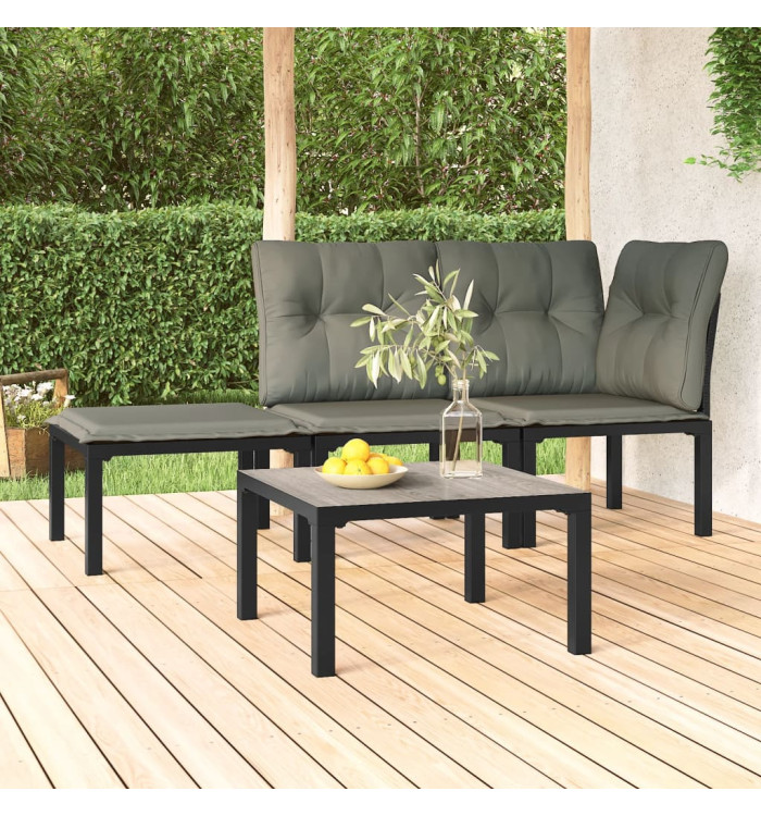 Table basse de jardin gris 55x55x31 cm DPC et acier | Mobilier & Déco