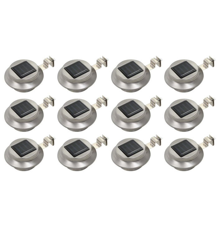 Lampes solaires à LED rondes d'extérieur 12 pcs 12 cm Blanc | Mobilier & Déco