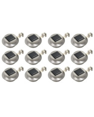 Lampes solaires à LED rondes d'extérieur 12 pcs 12 cm Blanc | Mobilier & Déco