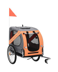 Remorque de vélo pour animaux de compagnie orange et gris | Mobilier & Déco