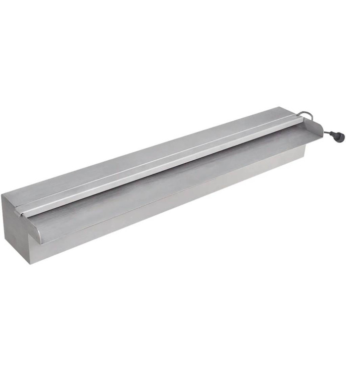 Lame d'eau rectangulaire à LED 60 cm en acier inoxydable pour piscine | Mobilier & Déco