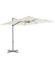 Parasol de jardin en porte-à-faux avec mât en acier sable | Mobilier & Déco