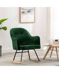Chaise à bascule Vert foncé Velours | Mobilier & Déco