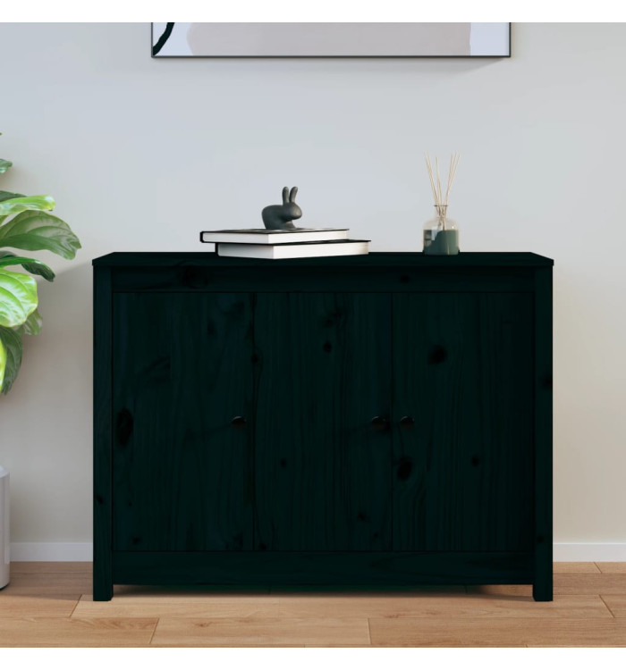 Buffet Noir 100x35x74 cm Bois massif de pin | Mobilier & Déco