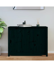 Buffet Noir 100x35x74 cm Bois massif de pin | Mobilier & Déco
