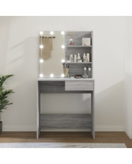 Coiffeuse avec LED Sonoma gris 74,5x40x141 cm | Mobilier & Déco