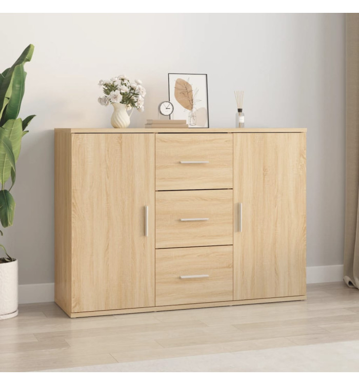 Buffet chêne sonoma 91x29,5x65 cm bois d'ingénierie | Mobilier & Déco