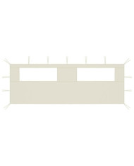 Paroi latérale de belvédère avec fenêtres 6x2 m Crème | Mobilier & Déco