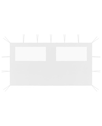 Paroi latérale de belvédère avec fenêtres 4x2 m Blanc | Mobilier & Déco