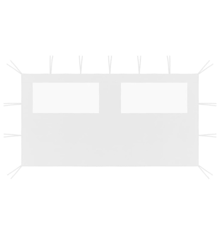 Paroi latérale de belvédère avec fenêtres 4x2 m Blanc | Mobilier & Déco